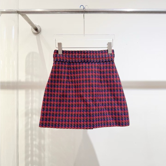 🚩steal authentic Gucci Red and Black Houndstooth Skirt - Picture 2 of 5